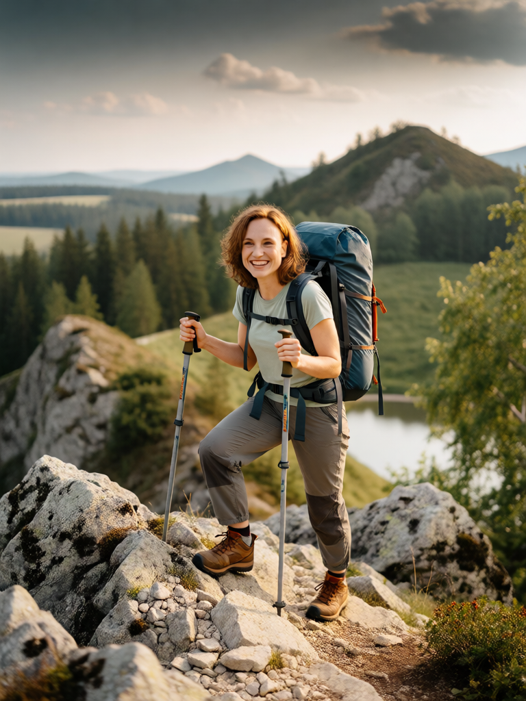 hiking a rocky alpine ridge